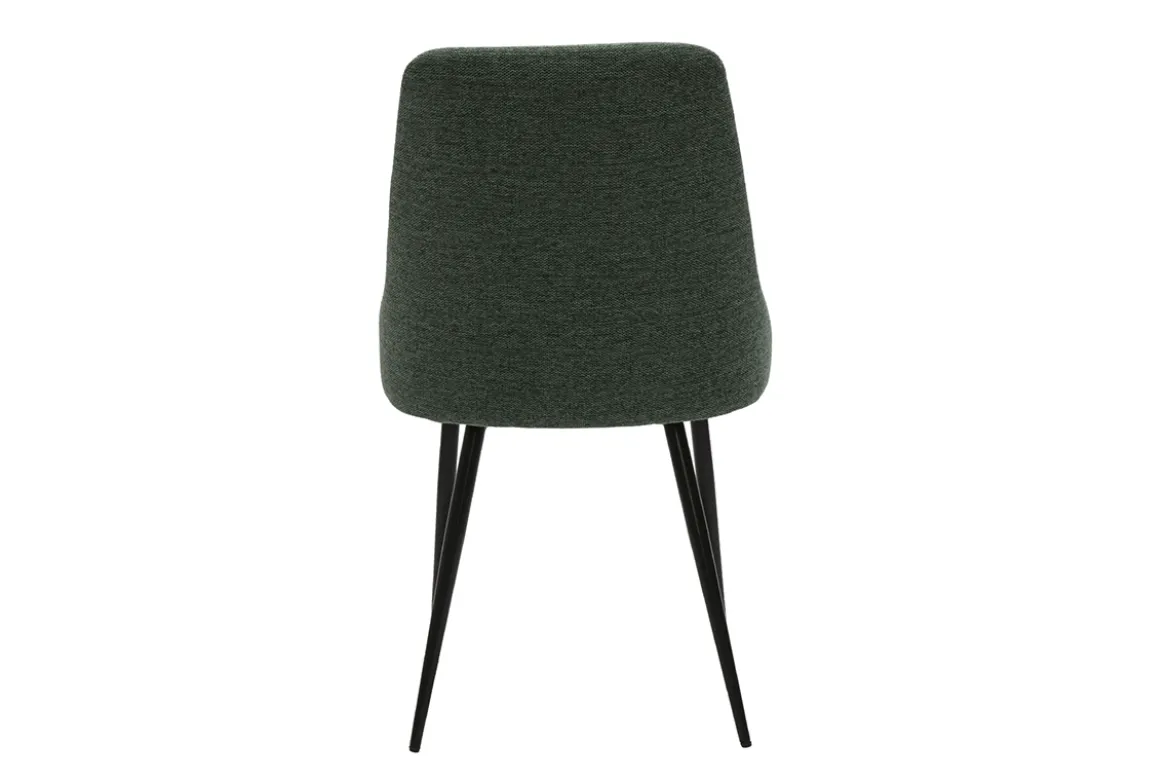 Chaises design en tissu effet velours texturé vert foncé et métal noir (lot de 2) CULT