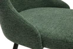 Chaises design en tissu effet velours texturé vert foncé et métal noir (lot de 2) CULT