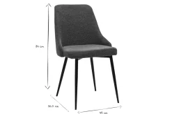 Chaises design en tissu effet velours texturé vert foncé et métal noir (lot de 2) CULT