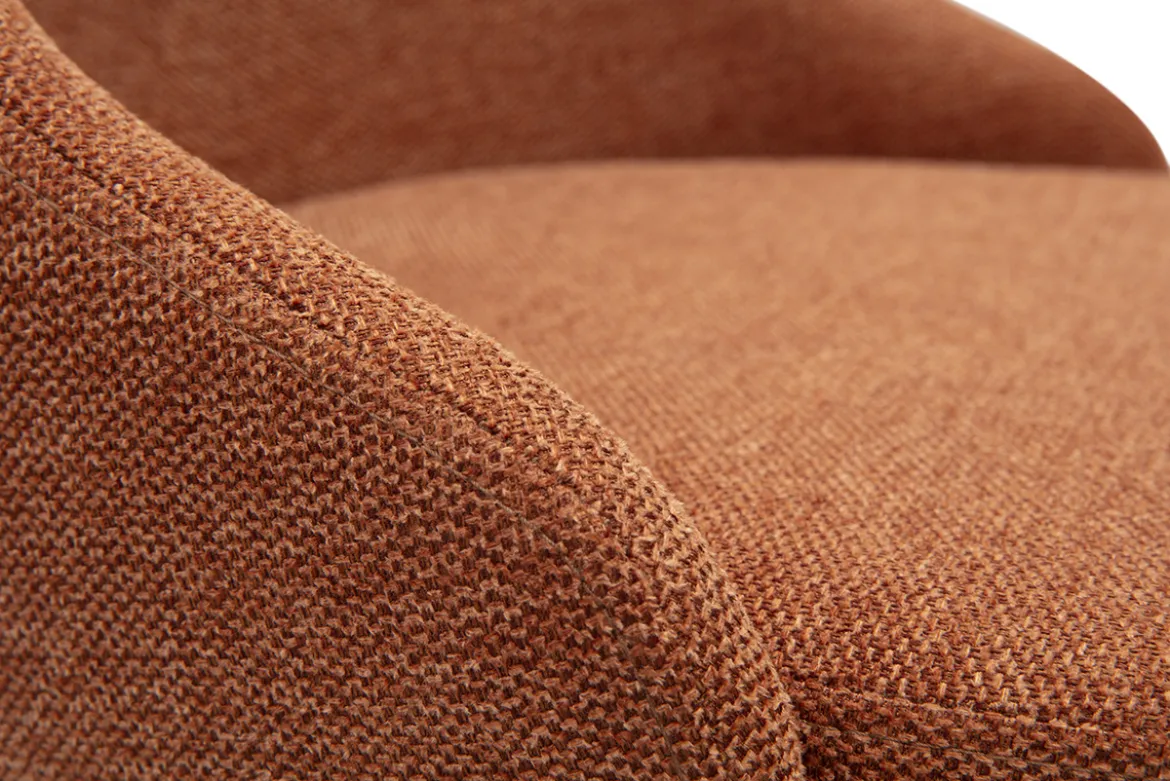 Chaises design en tissu effet velours texturé terre brûlée et métal noir (lot de 2) CULT