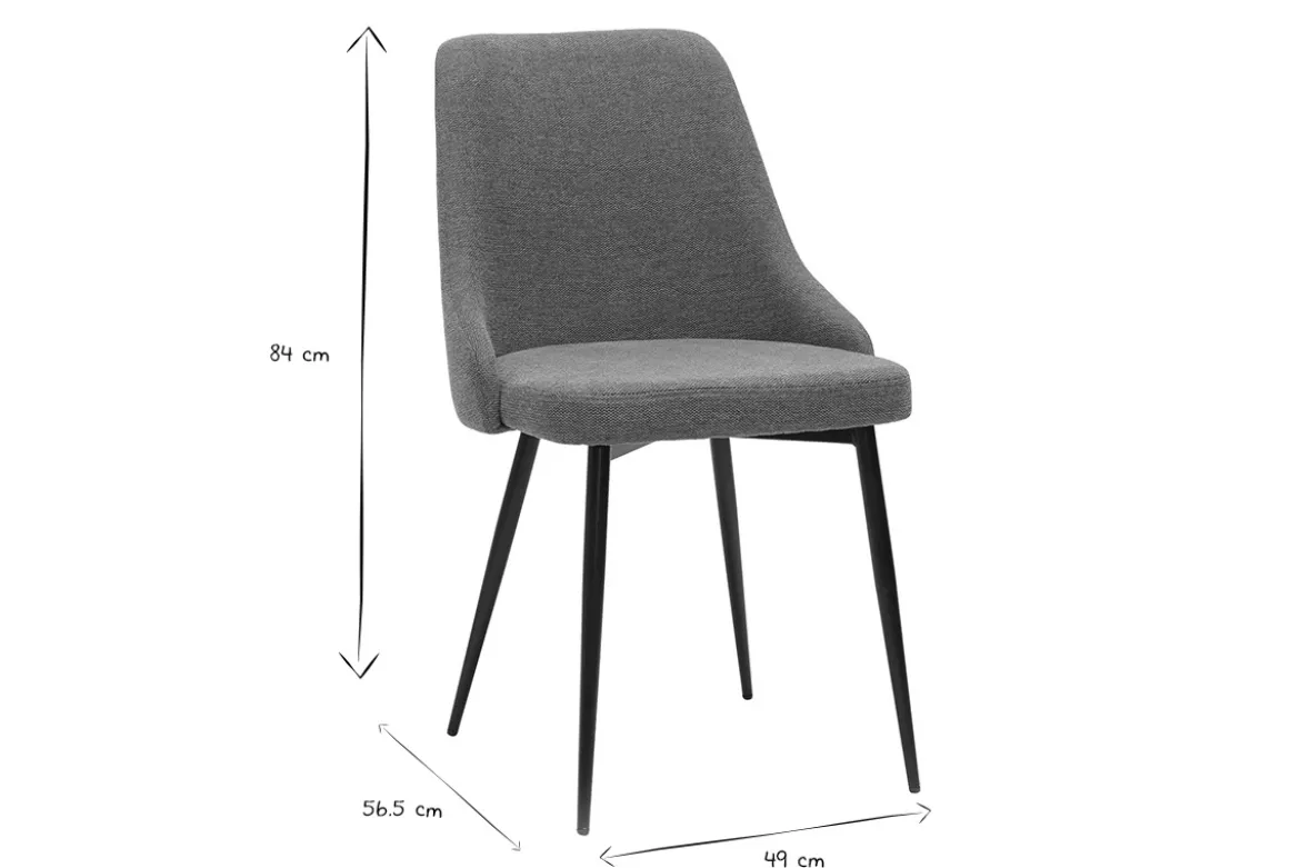 Chaises design en tissu effet velours texturé terre brûlée et métal noir (lot de 2) CULT