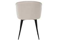 Chaises design en tissu effet velours beige et métal noir (lot de 2) SERIF