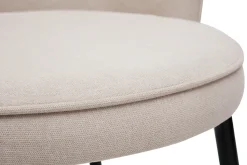 Chaises design en tissu effet velours beige et métal noir (lot de 2) SERIF