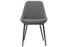 Chaises design en tissu gris et métal noir (lot de 2) HOLO