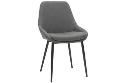 Chaises design en tissu gris et métal noir (lot de 2) HOLO