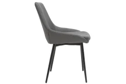 Chaises design en tissu gris et métal noir (lot de 2) HOLO