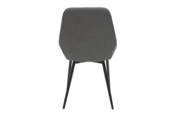 Chaises design en tissu gris et métal noir (lot de 2) HOLO