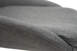 Chaises design en tissu gris et métal noir (lot de 2) HOLO