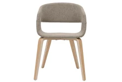 Chaises design en tissu taupe et bois clair (lot de 2) SLAM