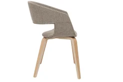 Chaises design en tissu taupe et bois clair (lot de 2) SLAM