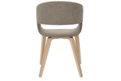 Chaises design en tissu taupe et bois clair (lot de 2) SLAM