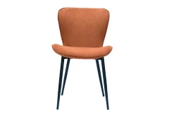 Chaises design en tissu velours côtelé terre brûlée et métal noir (lot de 2) ADDICT