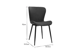 Chaises design en tissu velours côtelé terre brûlée et métal noir (lot de 2) ADDICT
