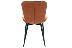 Chaises design en tissu velours côtelé terre brûlée et métal noir (lot de 2) ADDICT