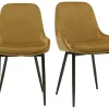 Chaises design en tissu velours bronze et métal noir (lot de 2) HOLO