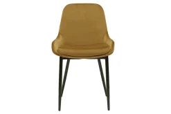 Chaises design en tissu velours bronze et métal noir (lot de 2) HOLO