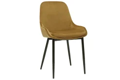 Chaises design en tissu velours bronze et métal noir (lot de 2) HOLO