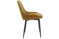 Chaises design en tissu velours bronze et métal noir (lot de 2) HOLO