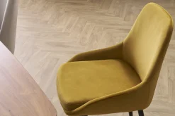Chaises design en tissu velours bronze et métal noir (lot de 2) HOLO