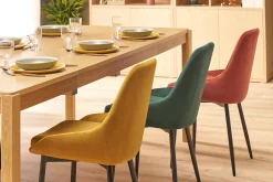 Chaises design en tissu velours bronze et métal noir (lot de 2) HOLO