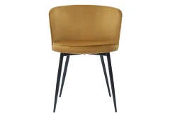 Chaises design en tissu velours bronze et métal noir (lot de 2) SERIF