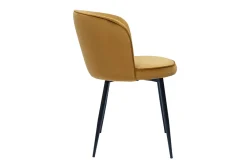 Chaises design en tissu velours bronze et métal noir (lot de 2) SERIF
