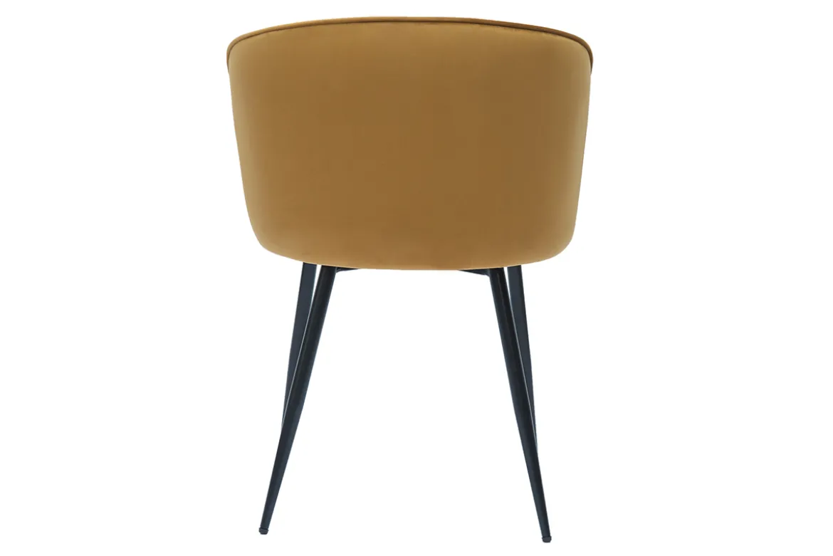Chaises design en tissu velours bronze et métal noir (lot de 2) SERIF
