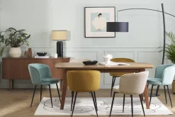 Chaises design en tissu velours bronze et métal noir (lot de 2) SERIF