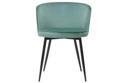 Chaises design en tissu velours vert céladon et métal noir (lot de 2) SERIF