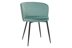 Chaises design en tissu velours vert céladon et métal noir (lot de 2) SERIF