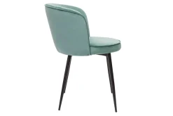 Chaises design en tissu velours vert céladon et métal noir (lot de 2) SERIF