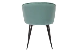 Chaises design en tissu velours vert céladon et métal noir (lot de 2) SERIF