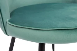 Chaises design en tissu velours vert céladon et métal noir (lot de 2) SERIF