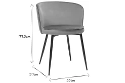 Chaises design en tissu velours vert céladon et métal noir (lot de 2) SERIF