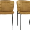 Chaises design en tissu velours bronze et métal noir (lot de 2) SAIGA