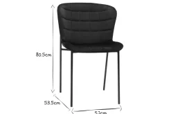 Chaises design en tissu velours bronze et métal noir (lot de 2) SAIGA