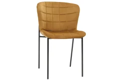 Chaises design en tissu velours bronze et métal noir (lot de 2) SAIGA