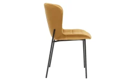 Chaises design en tissu velours bronze et métal noir (lot de 2) SAIGA