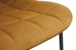 Chaises design en tissu velours bronze et métal noir (lot de 2) SAIGA