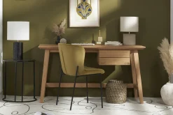 Chaises design en tissu velours bronze et métal noir (lot de 2) SAIGA