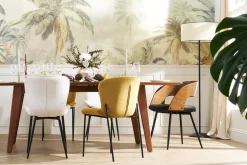 Chaises design en tissu velours bronze et métal noir (lot de 2) SAIGA