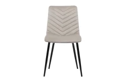 Chaises design en tissu velours taupe et métal noir (lot de 2) PUMPKIN