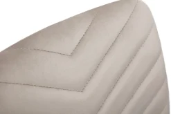 Chaises design en tissu velours taupe et métal noir (lot de 2) PUMPKIN