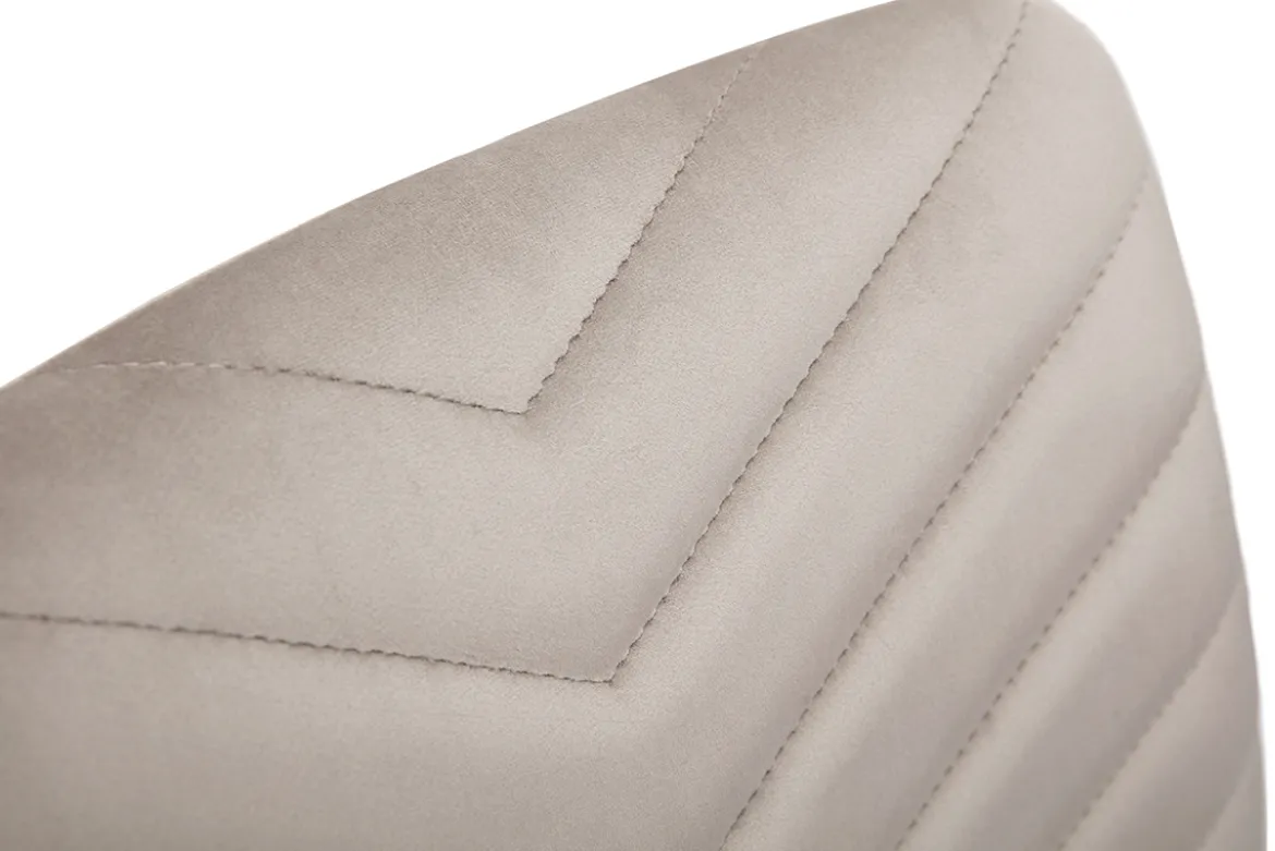 Chaises design en tissu velours taupe et métal noir (lot de 2) PUMPKIN