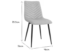 Chaises design en tissu velours taupe et métal noir (lot de 2) PUMPKIN