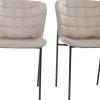 Chaises design en tissu velours taupe et métal noir (lot de 2) SAIGA