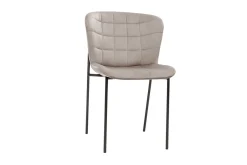 Chaises design en tissu velours taupe et métal noir (lot de 2) SAIGA