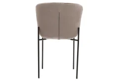 Chaises design en tissu velours taupe et métal noir (lot de 2) SAIGA