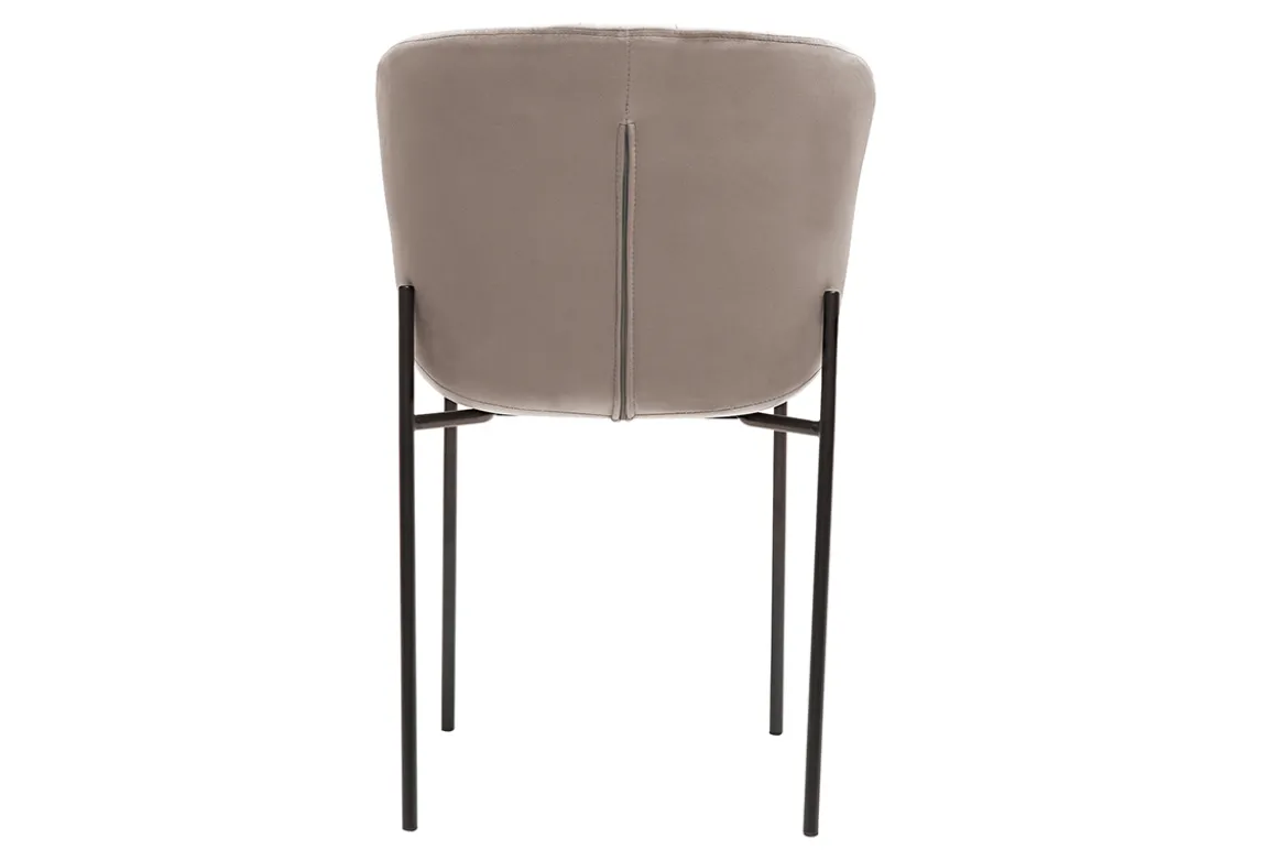 Chaises design en tissu velours taupe et métal noir (lot de 2) SAIGA