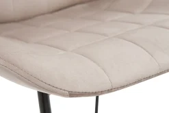 Chaises design en tissu velours taupe et métal noir (lot de 2) SAIGA